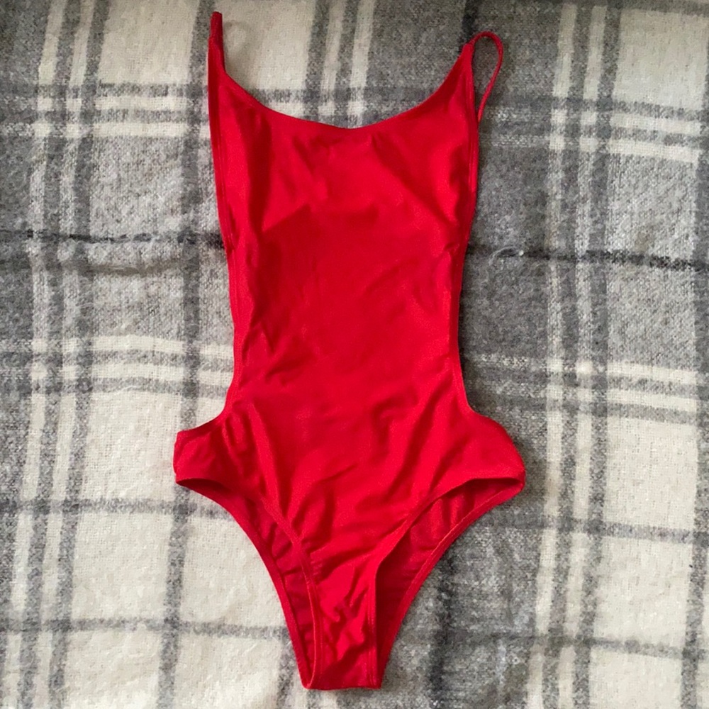 Red bathing suit